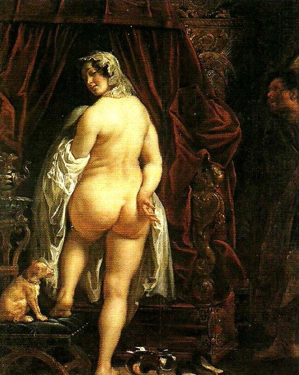 kung kandaules av lydien visar sin gemal for gyges, Jacob Jordaens